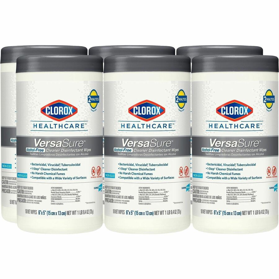 Image of Clorox® Disinfecting Wipes, 6-3/4"x8", 150/Canister, 6/CT, White