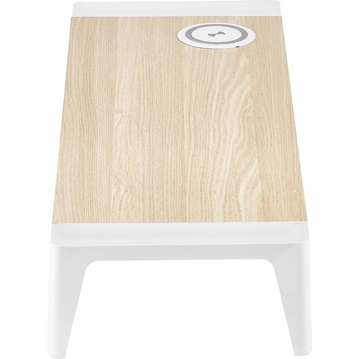 Image of Bostitch® Wooden Monitor Stand with Wireless Charging Pad, 9.8" x 26.77" x 4.13", White