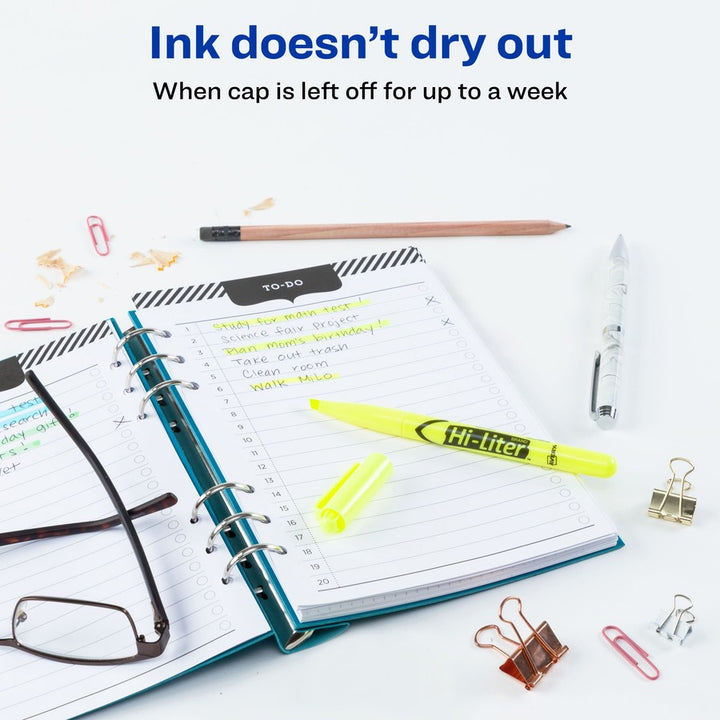 Image of Avery® Highlighters, Pen Style, Chisel Point, 200/CT, FLYW Ink