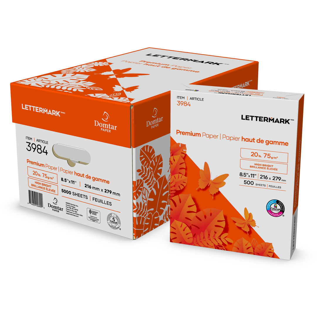 Image of Domtar Paper,Premium,8-1/2"Wx11"H,20 lb,500/RM10RM/CT,White