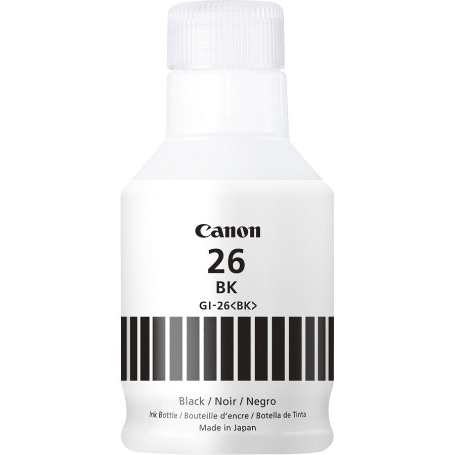 Image of Canon GI-26 Pigment Color Ink Bottle, Inkjet, Black, 6000 Pages, 132 mL, High Yield, 1 Each