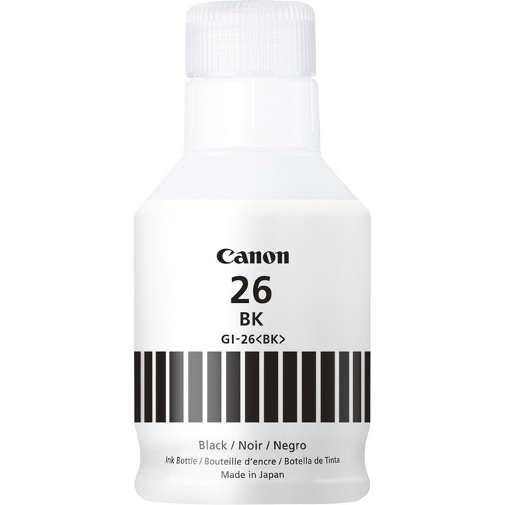 Image of Canon GI-26 Pigment Color Ink Bottle, Inkjet, Black, 6000 Pages, 132 mL, High Yield, 1 Each