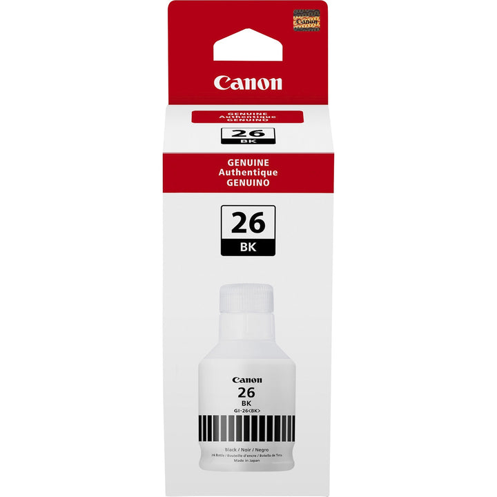 Image of Canon GI-26 Pigment Color Ink Bottle, Inkjet, Black, 6000 Pages, 132 mL, High Yield, 1 Each