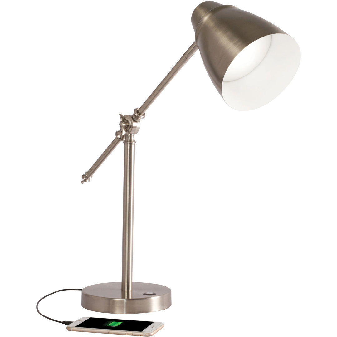 Image of OttLite® Wellness Series Harmonize LED Desk Lamp, 5" to 19" High, Silver