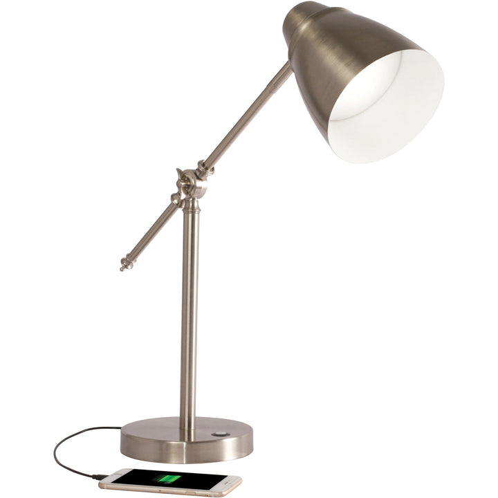 Image of OttLite® Wellness Series Harmonize LED Desk Lamp, 5" to 19" High, Silver