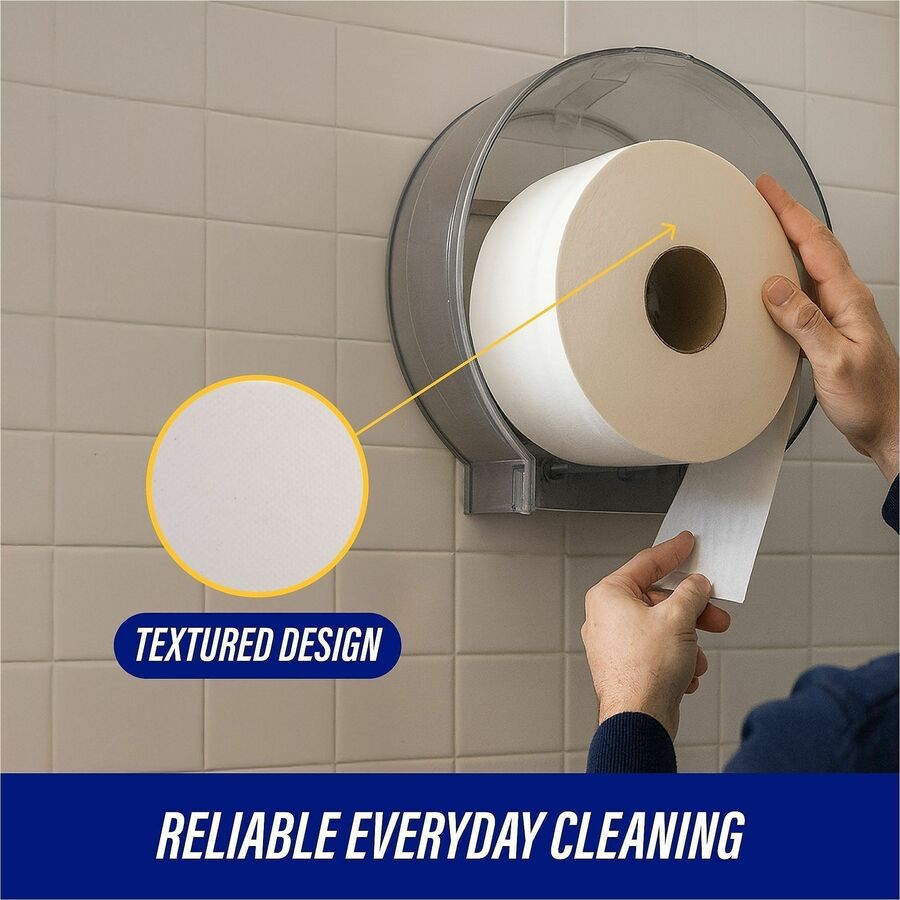 Image of Genuine Joe Bath Tissue Roll,Jumbo,2-Ply,3.3"x1000',8.88"Dia,12/CT, WE