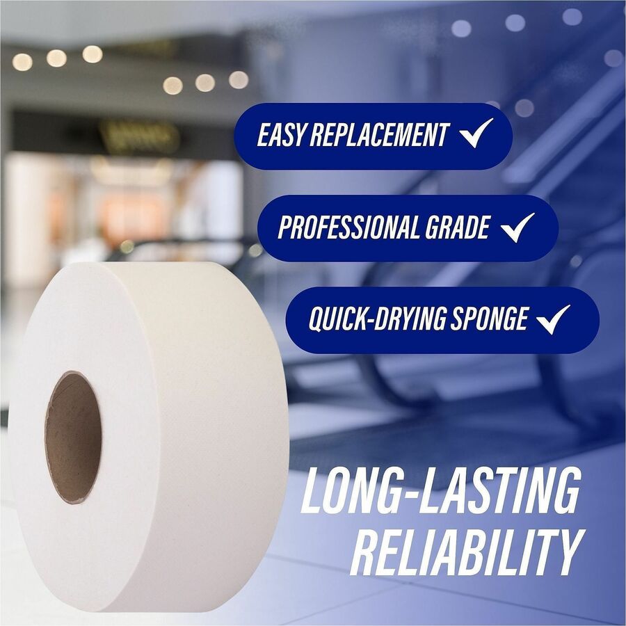 Image of Genuine Joe Bath Tissue Roll,Jumbo,2-Ply,3.3"x1000',8.88"Dia,12/CT, WE