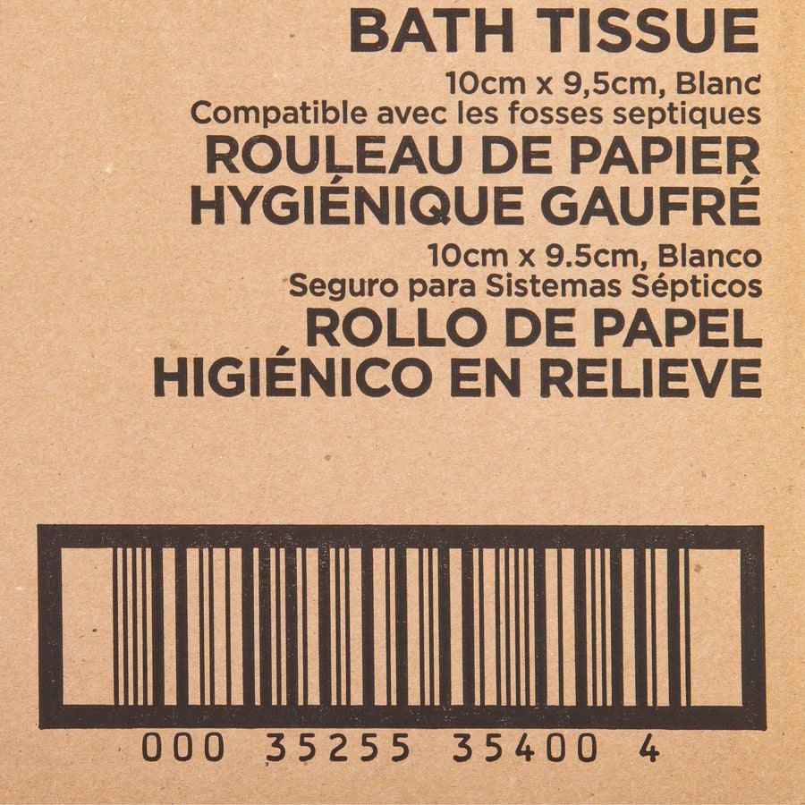 Image of Genuine Joe Bathroom Tissue, 2-Ply, 400Shts/RL, 4"x3-3/4", 24/CT, WE