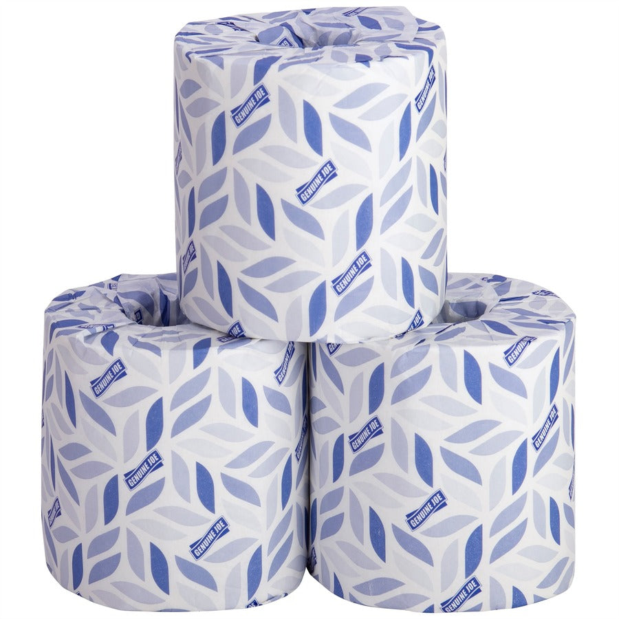 Image of Genuine Joe Bathroom Tissue, 2-Ply, 400Shts/RL, 4"x3-3/4", 24/CT, WE