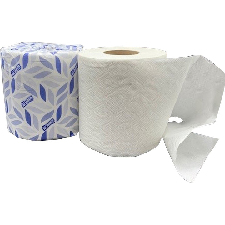 Image of Genuine Joe Bathroom Tissue, 2-Ply, 500Shts/RL,4-1/2"x3-3/4",96/CT,White