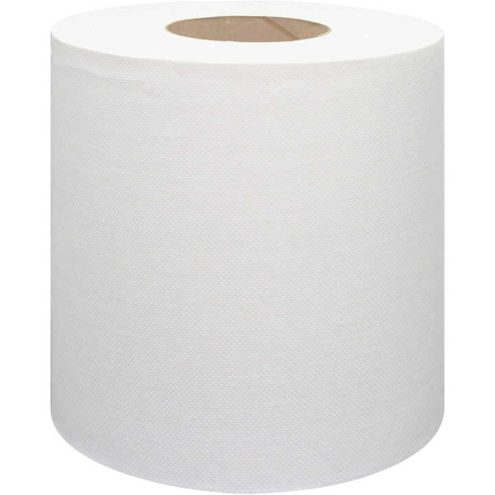 Image of Genuine Joe Centerpull Towel Rolls,7.65"x8.9",600Sht/RL,6RL/CT,White