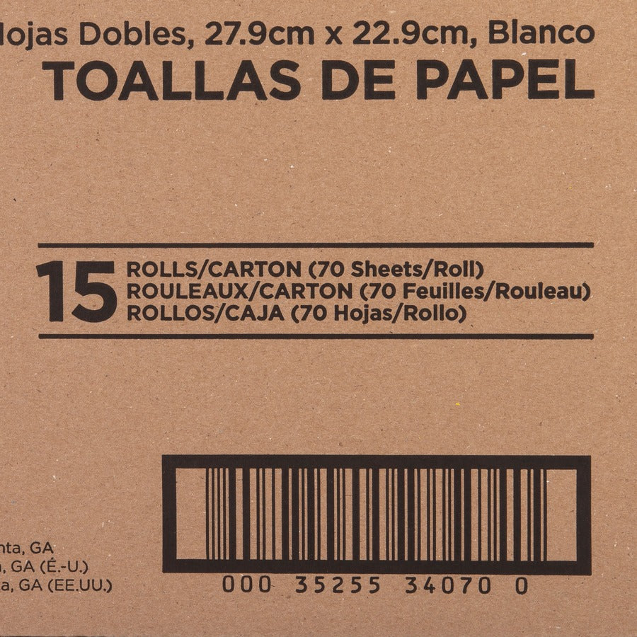 Image of Genuine Joe Towel Roll,Paper,2-Ply,70Shts/RL,9"x11",15/CT,Brown
