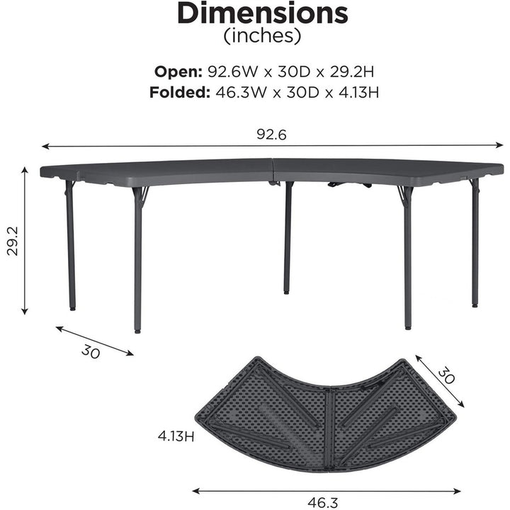 Image of Cosco Home And Office Products Table, Folding, Moon, 30"Wx96"Lx29-3/16"H, Gray