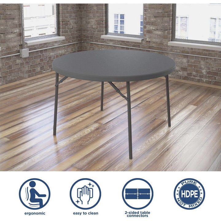 Image of Cosco Home And Office Products Table, Folding, Round, 48"Wx48"Lx29-3/10"H, Gray