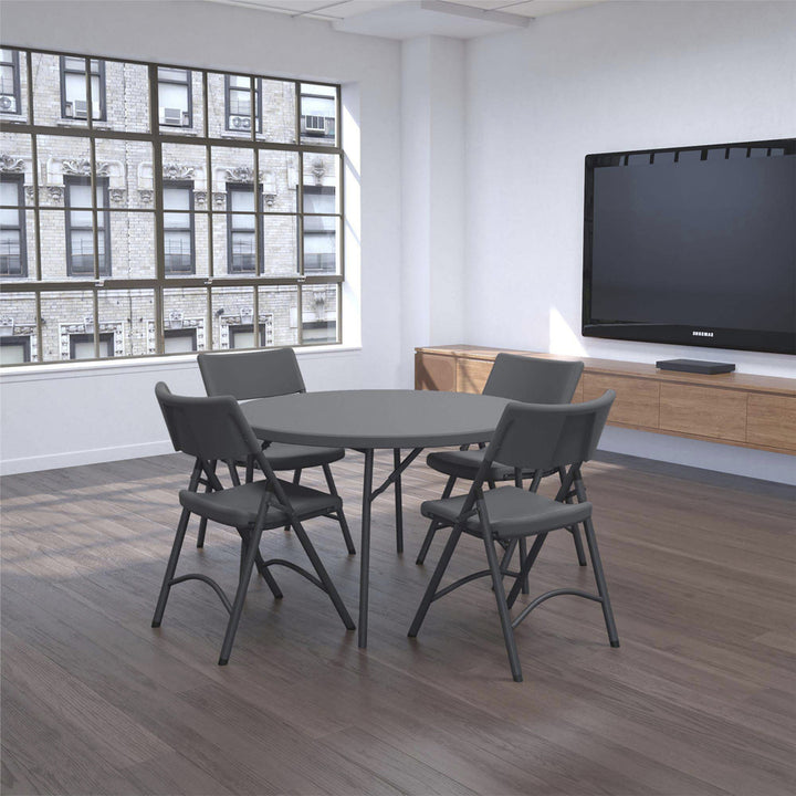 Image of Cosco Home And Office Products Table, Folding, Round, 48"Wx48"Lx29-3/10"H, Gray