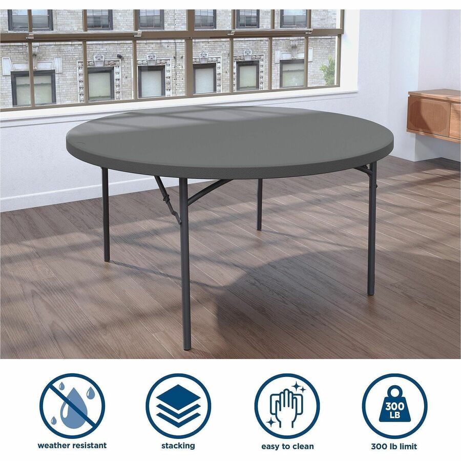 Image of Cosco Home And Office Products Table, Folding, Round, 60"Wx60"Lx29-3/10"H, Gray