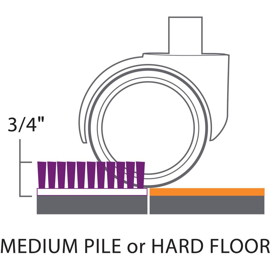 Image of ES Robbins® Chair Mat, Medium Pile, Hexagon, 42"Wx46"L, Black