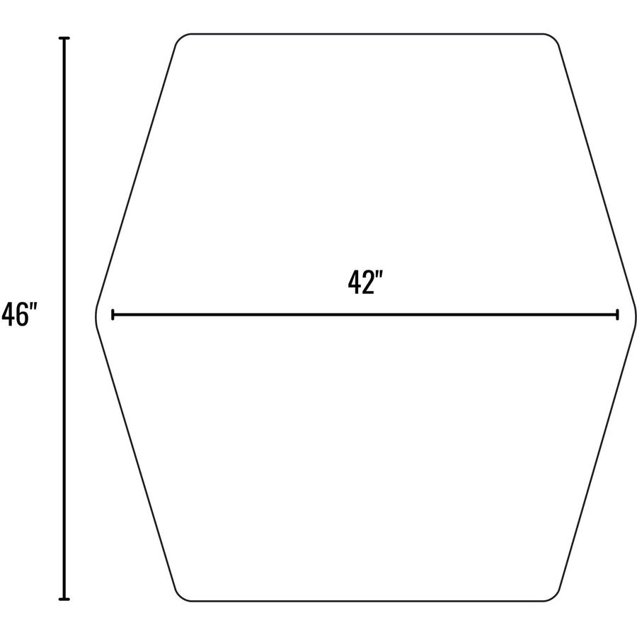 Image of ES Robbins® Chair Mat, Medium Pile, Hexagon, 42"Wx46"L, Black