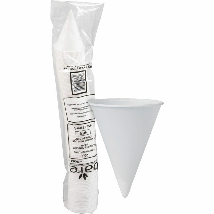 Image of SOLO® Cone Cups, Paper, 4oz, 200/PK, White