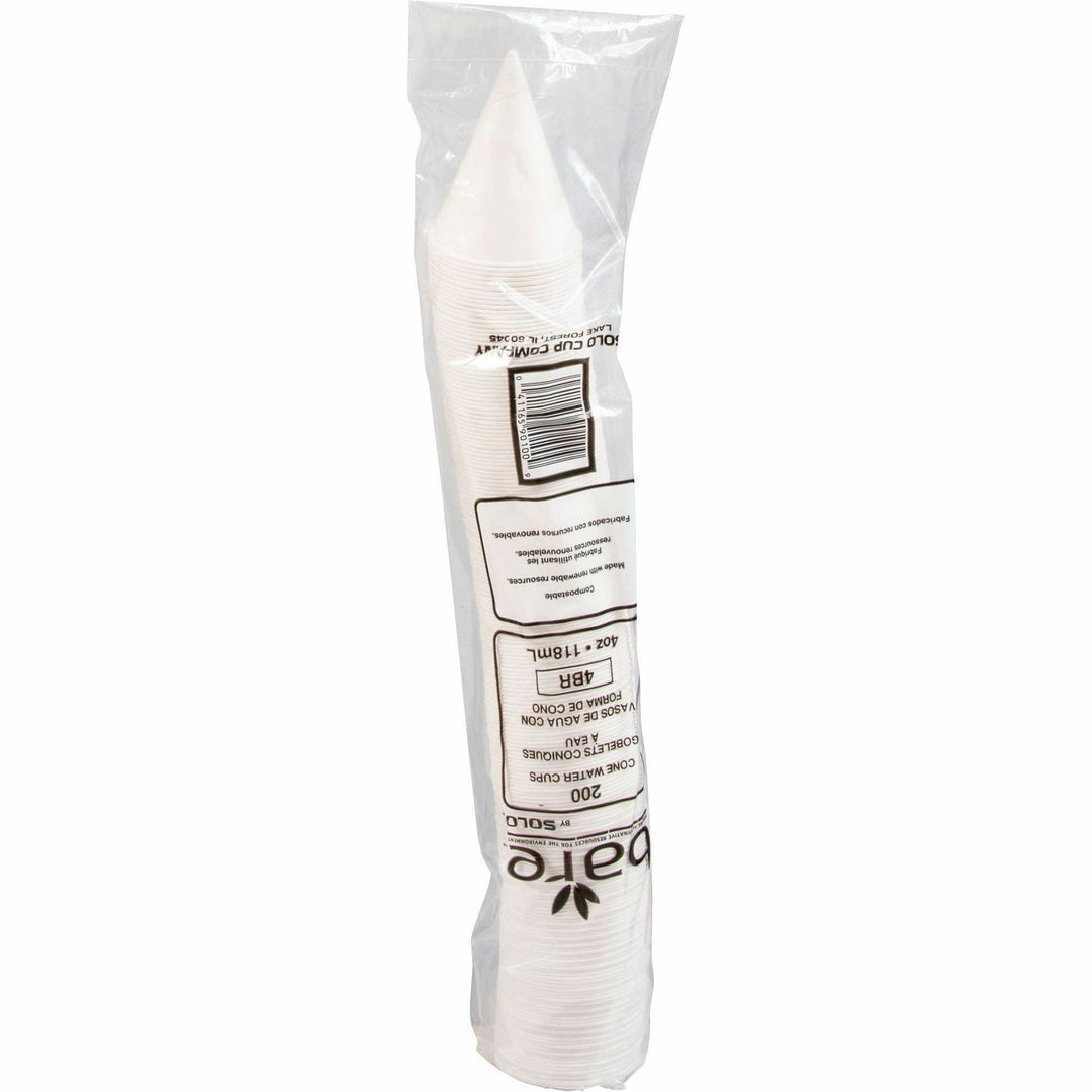 Image of SOLO® Cone Cups, Paper, 4oz, 200/PK, White