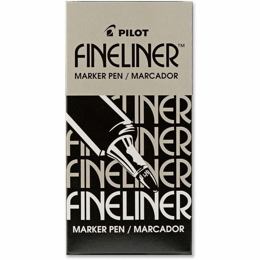 Image of Pilot® Marker,Fineliner,Airtight Cap,0.7mm,Fine Point,12/BX,BK Ink