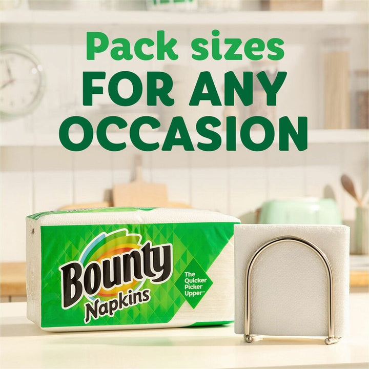 Image of Bounty 96595 Quilted Napkins, 1 Ply, 12" W x 12" Length, White, Paper, 1 Pack