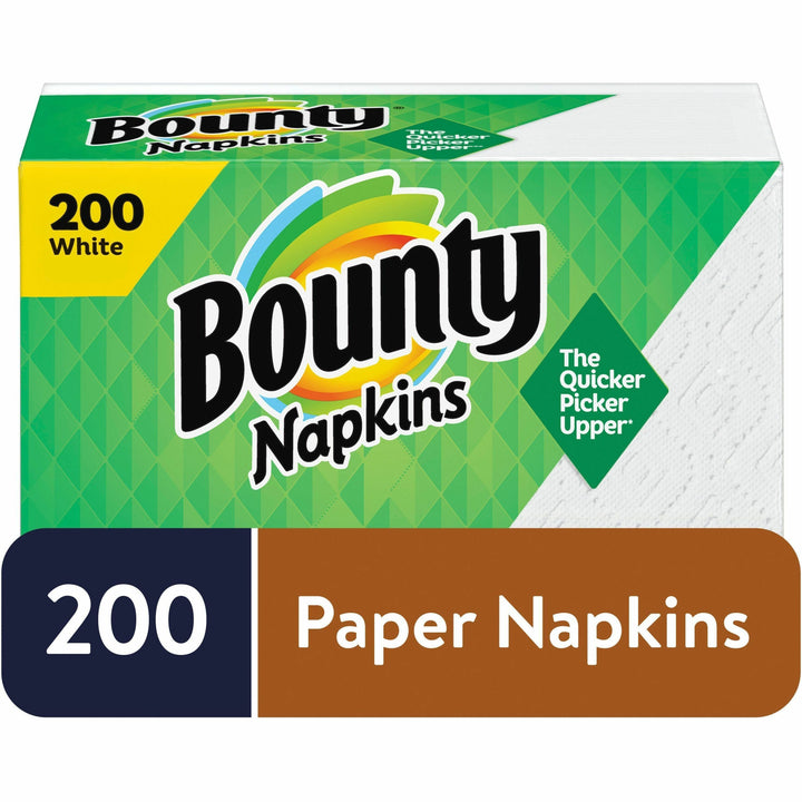 Image of Bounty 96595 Quilted Napkins, 1 Ply, 12" W x 12" Length, White, Paper, 1 Pack
