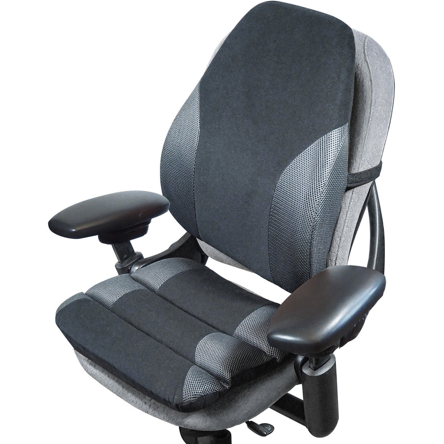 Image of Kantek Backrest, Memory Foam, 2-3/4"Wx18"Lx20"H, Black/Gray
