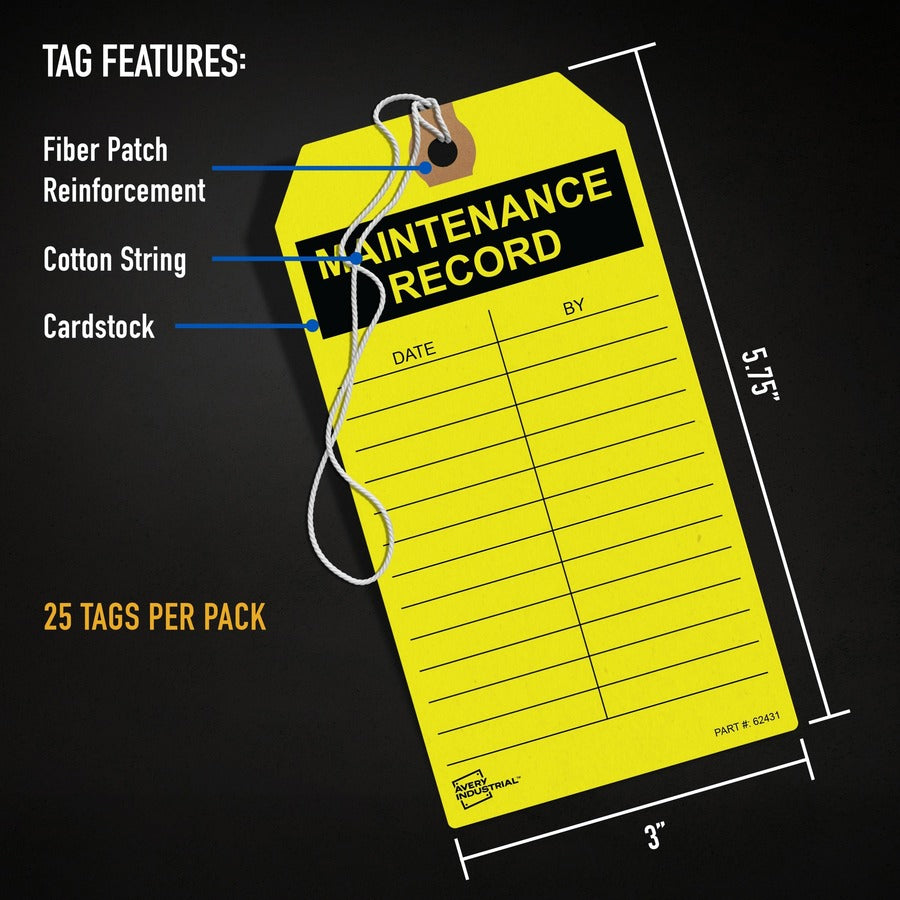 Image of Avery® Out of Service Tags,Pre-strung,3"x5-3/4",25/PK,RD