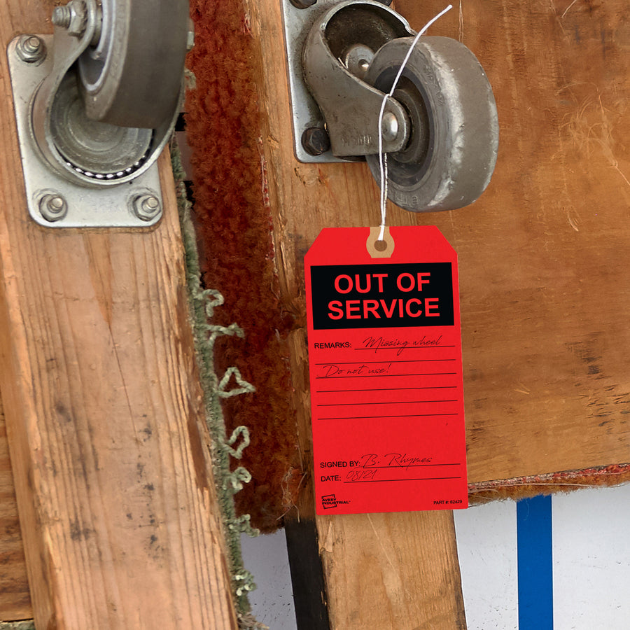 Image of Avery® Out of Service Tags,Pre-strung,3"x5-3/4",25/PK,RD
