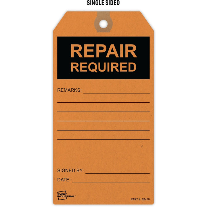 Image of Avery® Repair Required Tags,Pre-strung,3"x5-3/4",25/PK,OE