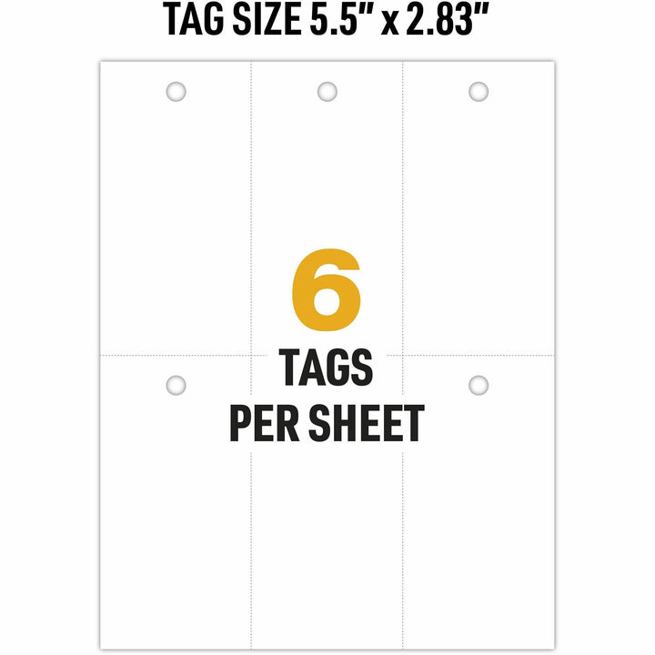 Image of Avery® Safety Tags,50 lb Strength, 5-1/2"x2-13/14",60/PK,WE
