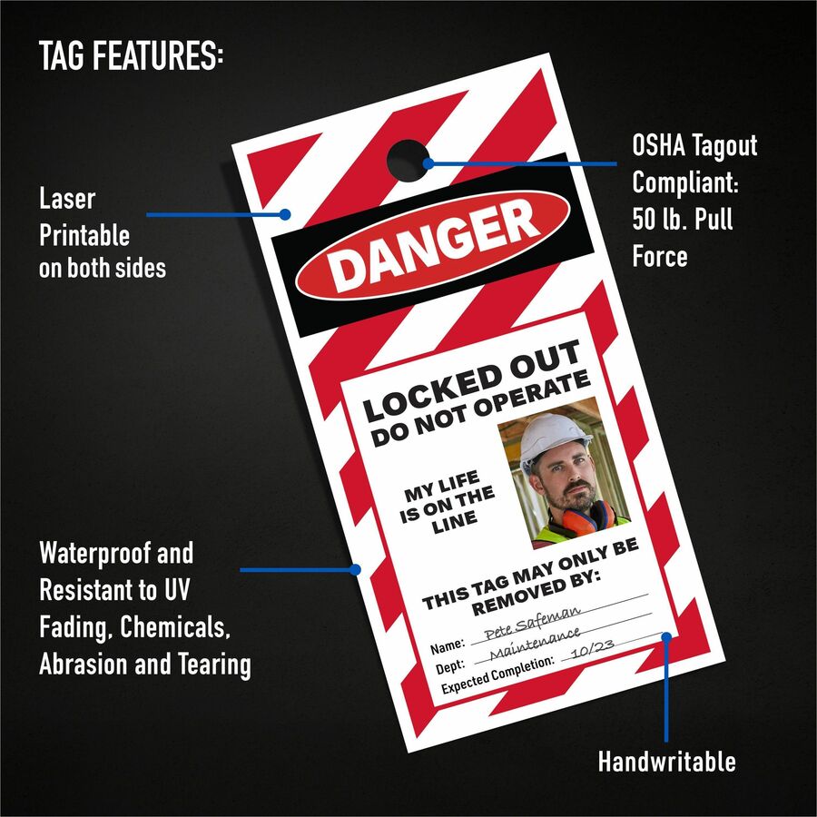 Image of Avery® Safety Tags,50 lb Strength, 5-1/2"x2-13/14",60/PK,WE