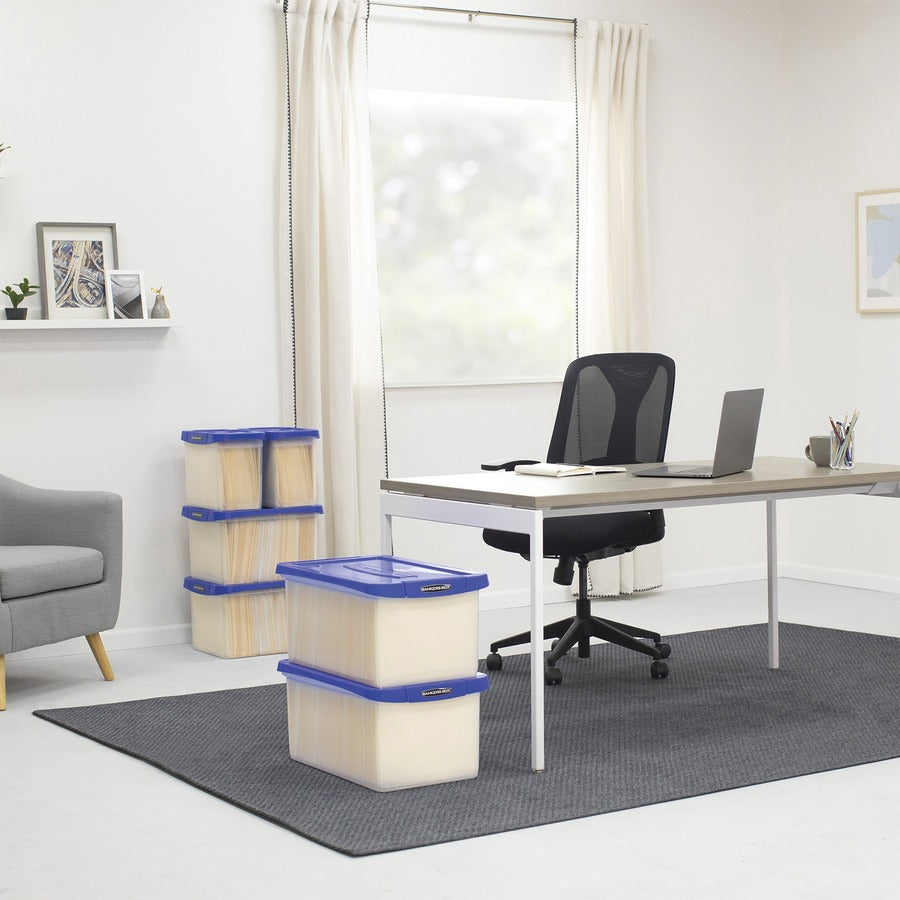 Image of Fellowes® File Box,Stackable,TAA Compl,14-1/5"x20"x10-5/8",CL/BE