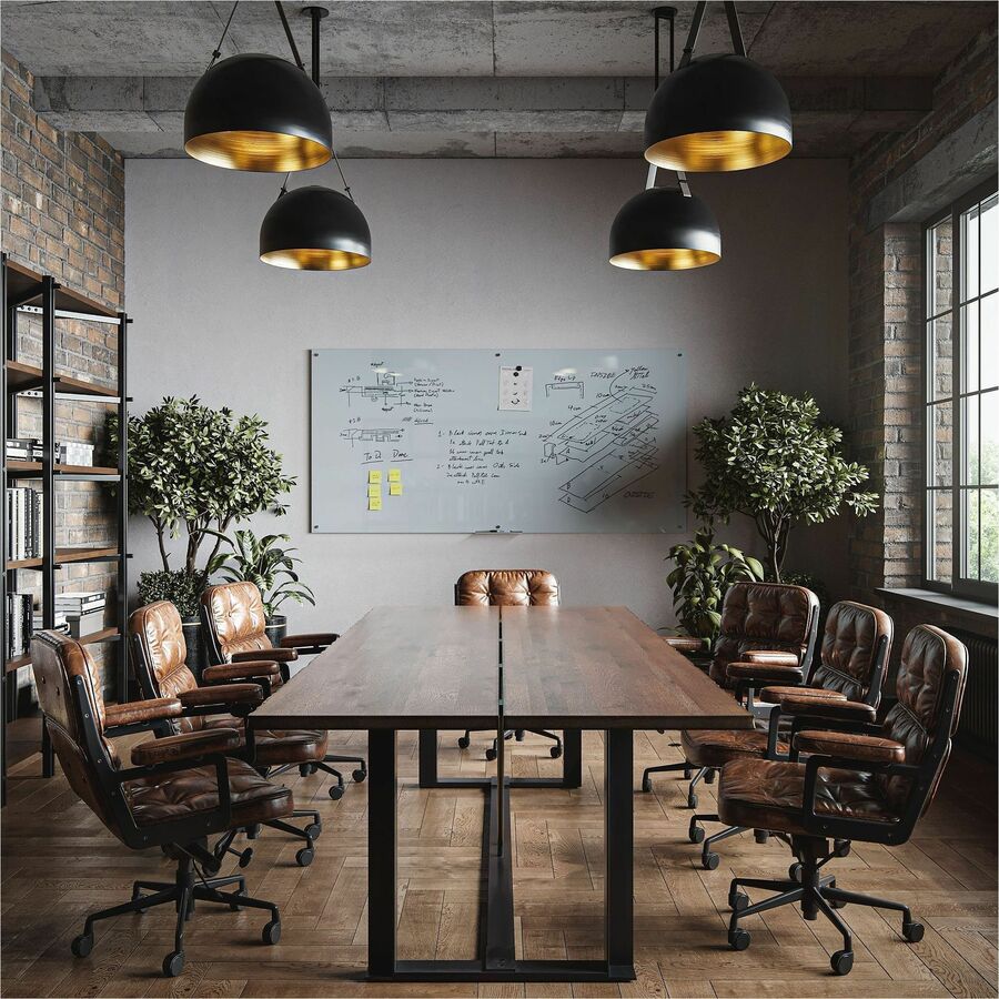 Image of U Brands Glass Dry Erase Board, 96" x 48" (Actual Size: 95" x 47"), White Surface