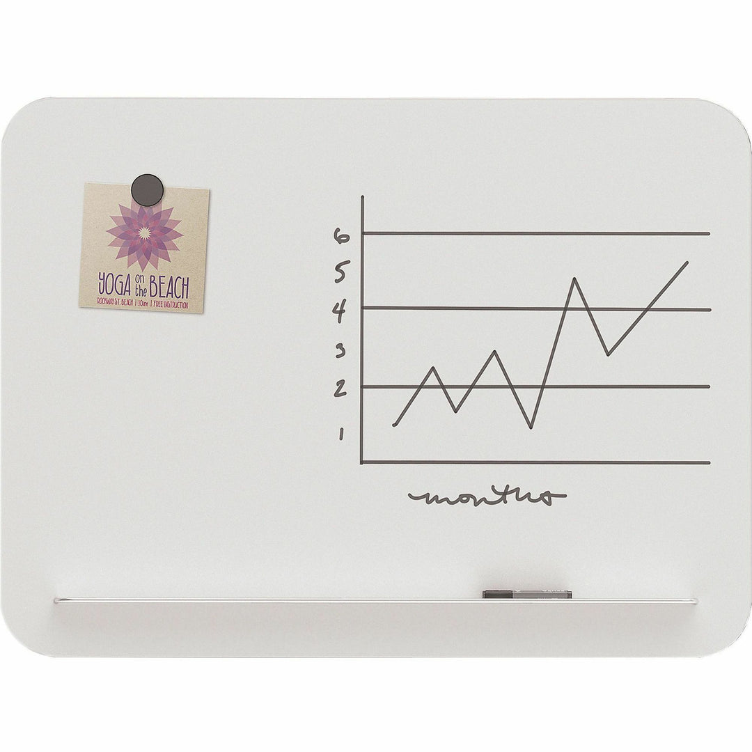 Image of U Brands Dry-erase Board, Glass, Magnetic, 35"x23", White