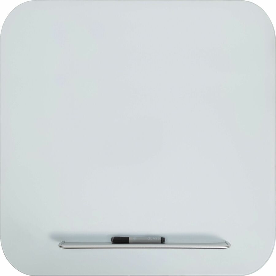 Image of U Brands Dry-erase Board, Glass, Magnetic, 35"x35", White