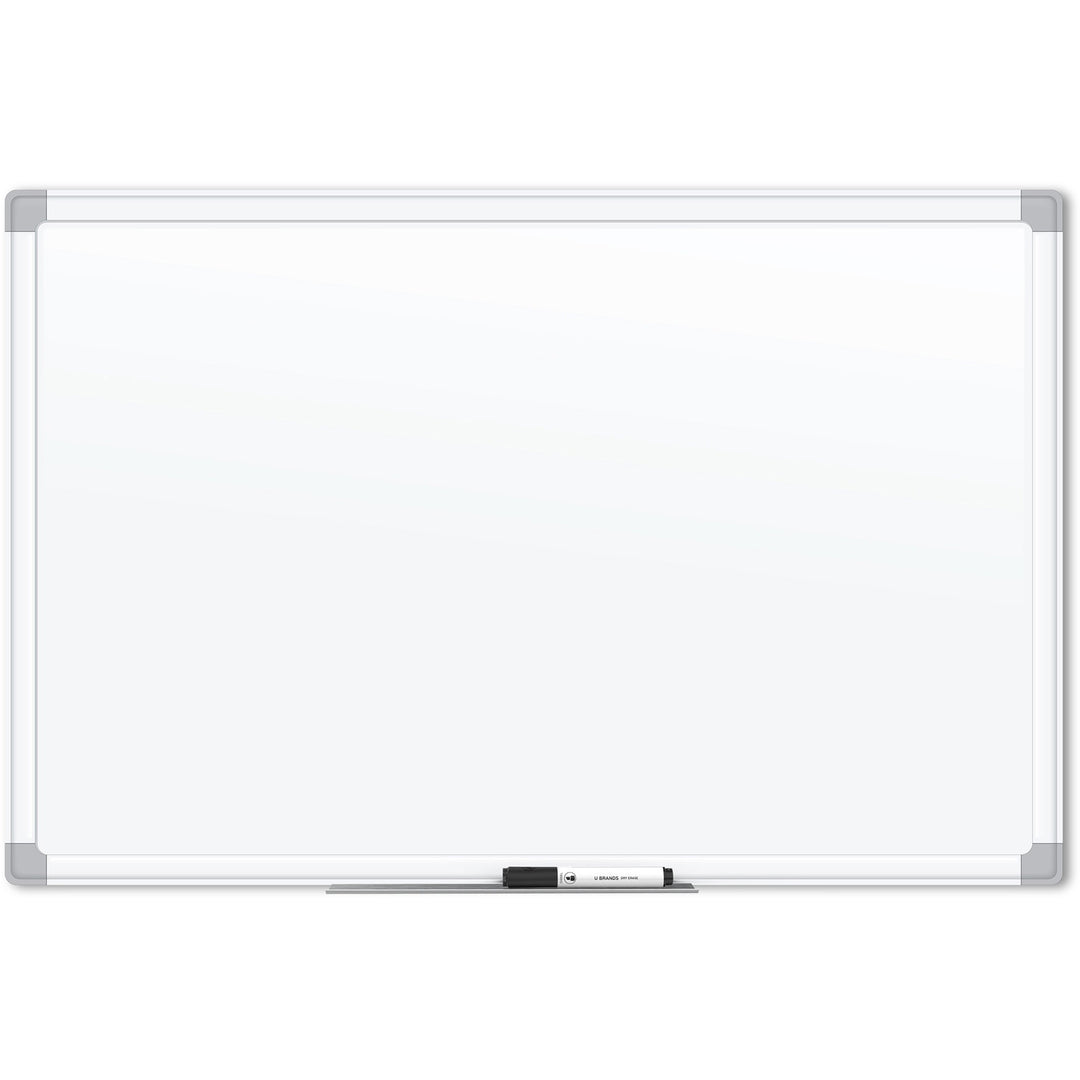Image of U Brands Whiteboard,Magnetic,Porcelain Steel/AluminumFrame,48"x36",WE