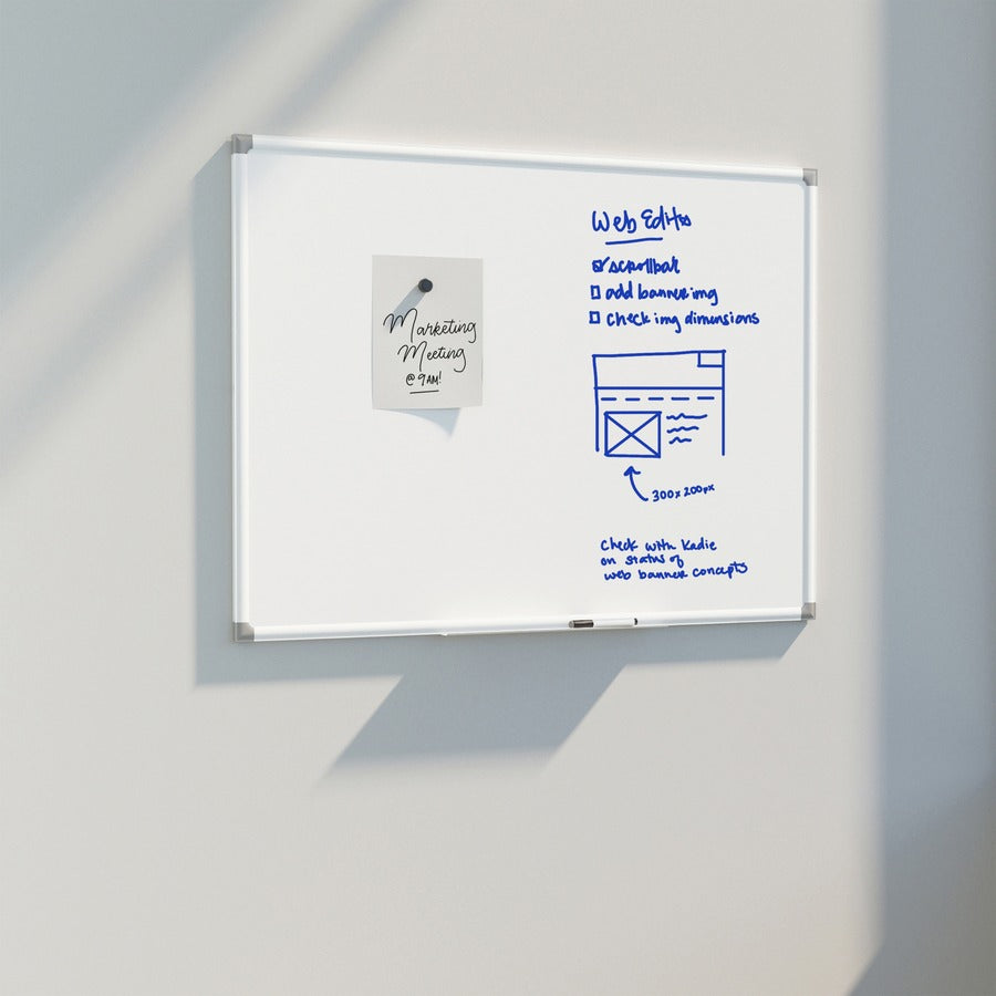 Image of U Brands Whiteboard,Magnetic,Porcelain Steel/AluminumFrame,96"x48",WE
