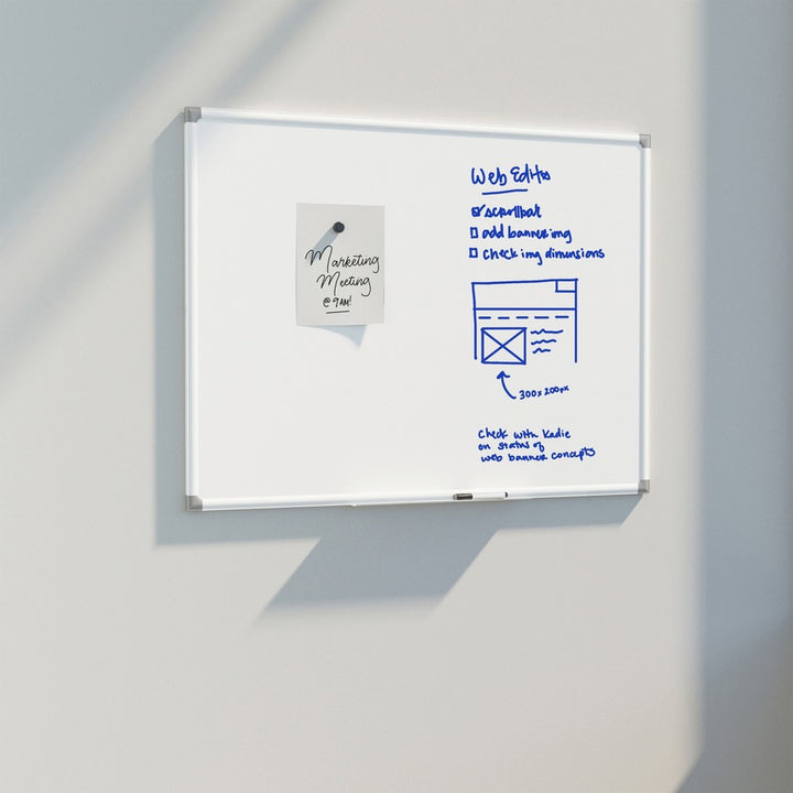 Image of U Brands Whiteboard,Magnetic,Porcelain Steel/AluminumFrame,96"x48",WE
