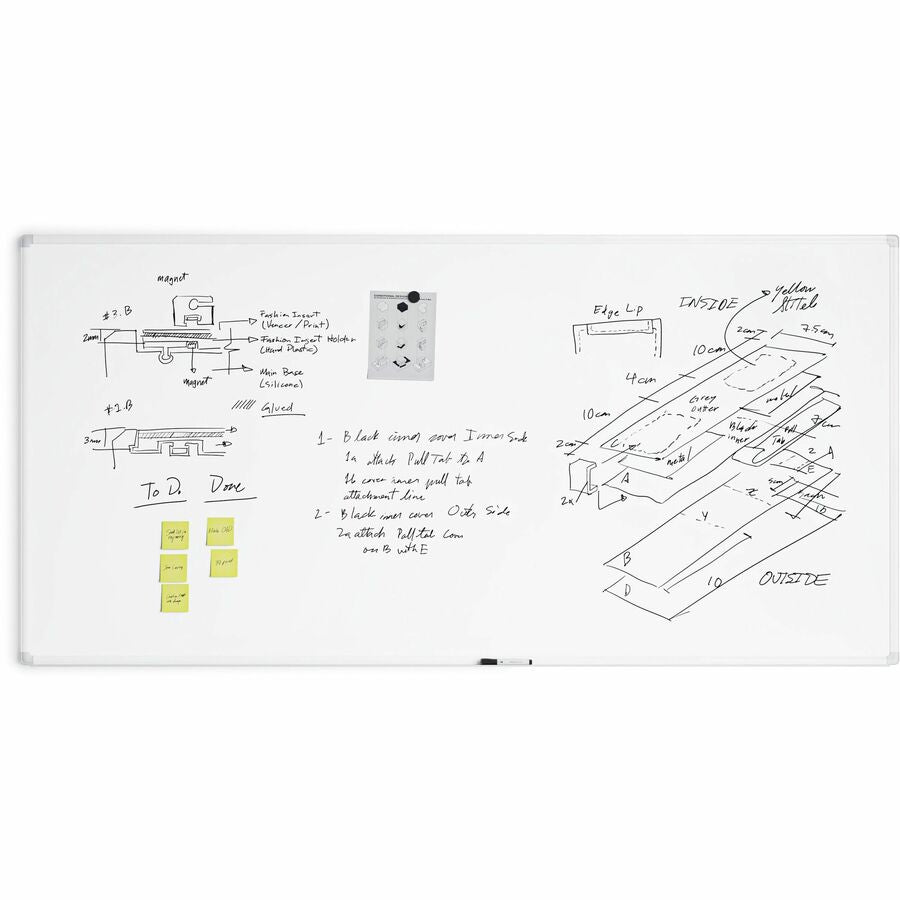 Image of U Brands Whiteboard,Magnetic,Porcelain Steel/AluminumFrame,96"x48",WE