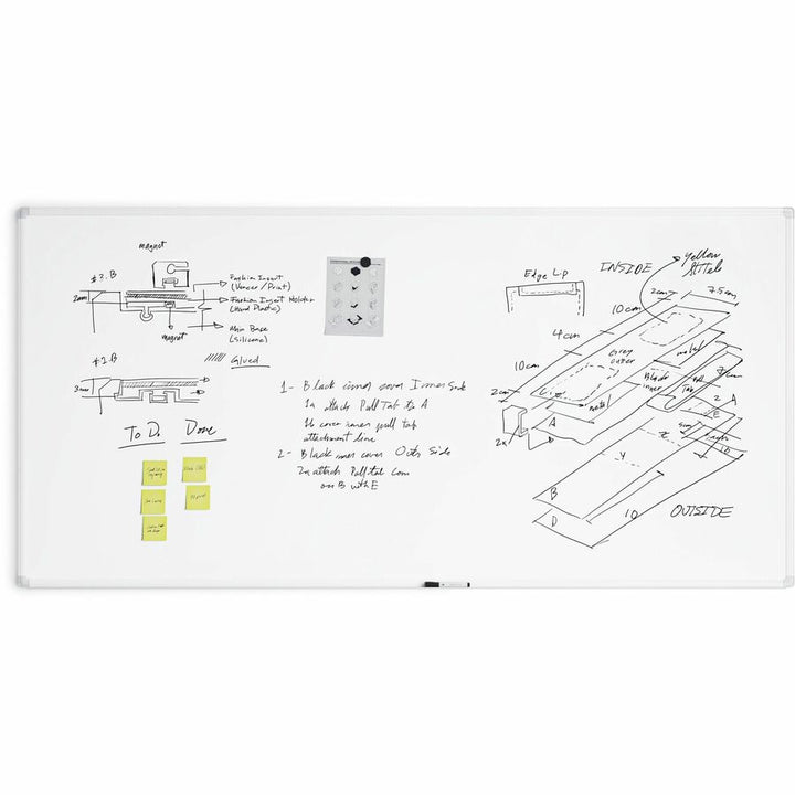 Image of U Brands Whiteboard,Magnetic,Porcelain Steel/AluminumFrame,96"x48",WE