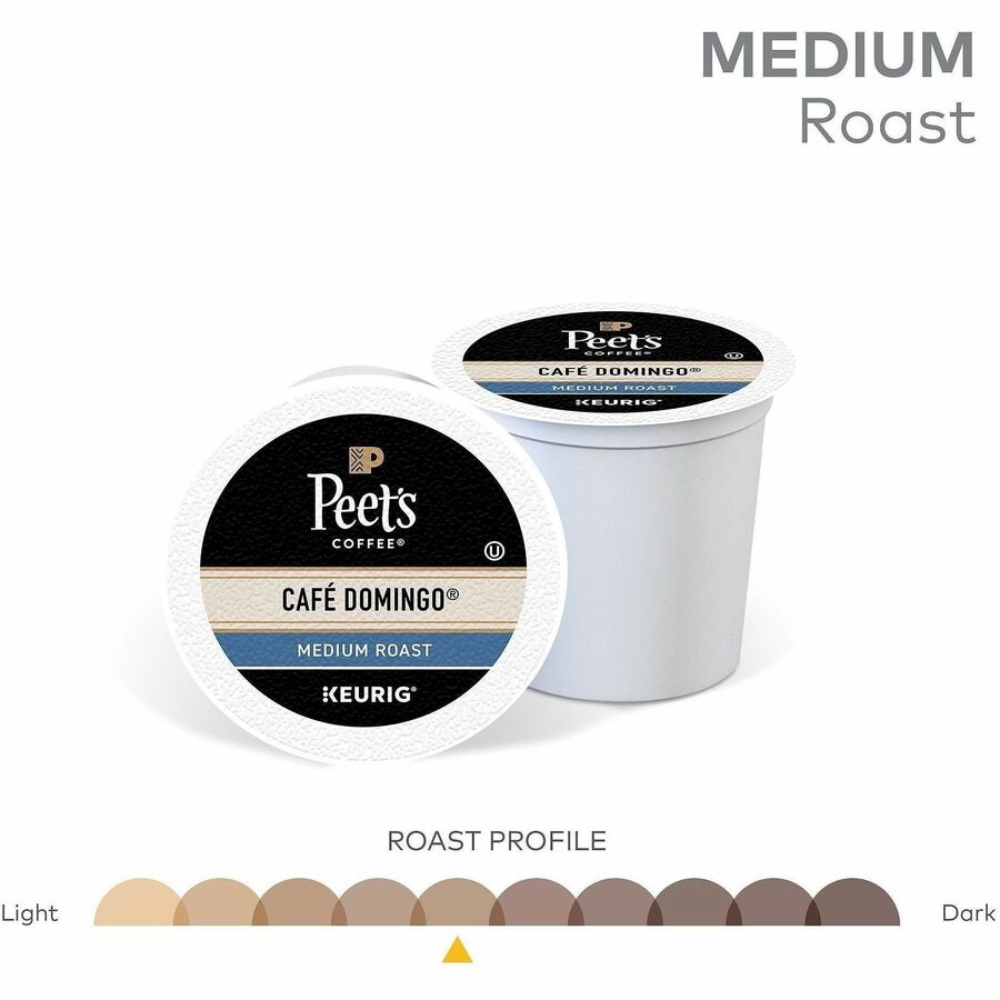 Image of Peet's 2404 Cafe Domingo Coffee, Compatible with Keurig Brewer, Medium, K-Cup, Cafe Domingo, 22 / Box