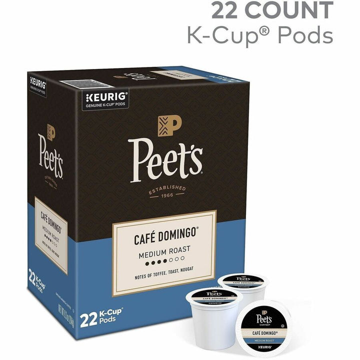 Image of Peet's 2404 Cafe Domingo Coffee, Compatible with Keurig Brewer, Medium, K-Cup, Cafe Domingo, 22 / Box