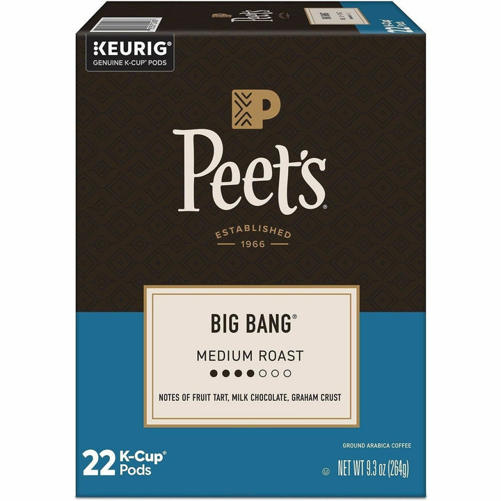 Image of Peet's 2407 Big Bang Coffee, Compatible with Keurig Brewer, Medium, K-Cup, Big Bang, 22 / Box