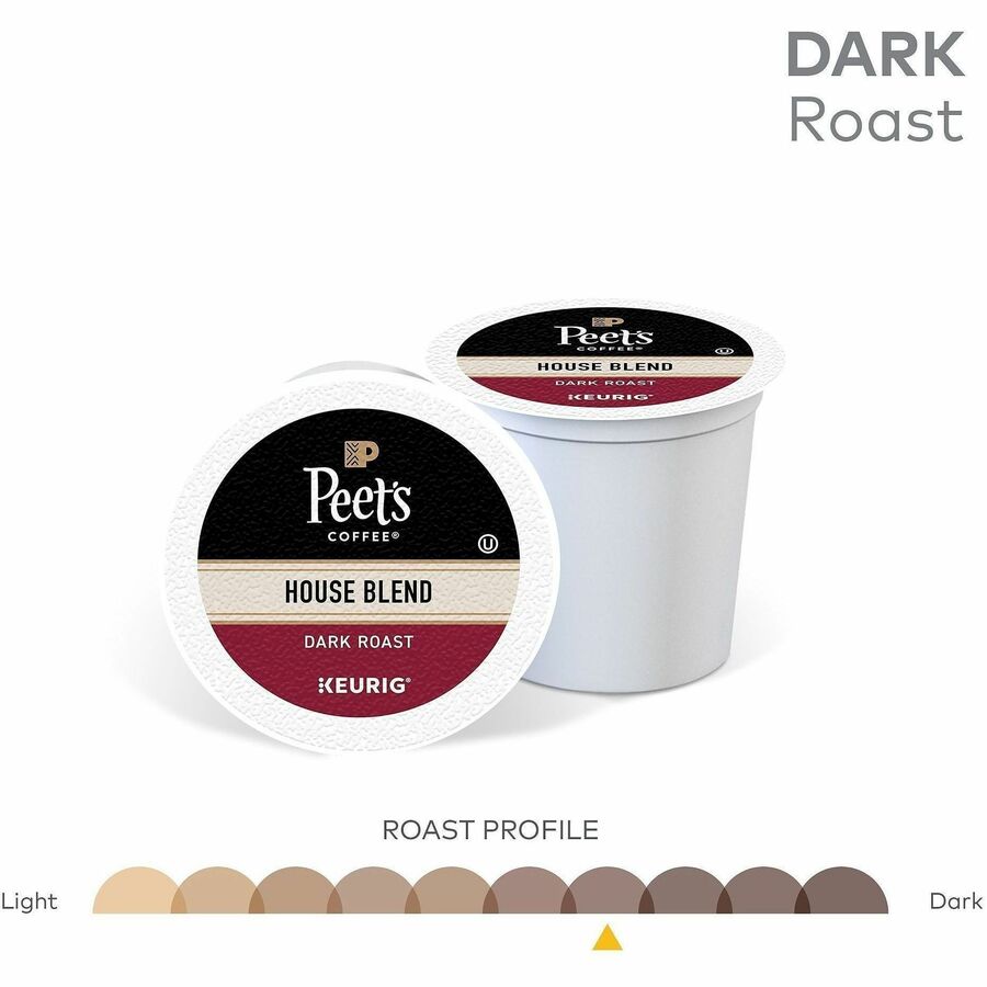 Image of Peet's 2410 House Blend Coffee, Compatible with Keurig Brewer, Dark, K-Cup, 22 / Box