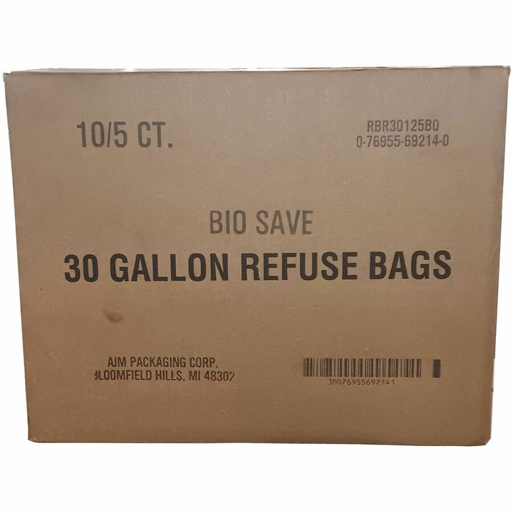 Image of AJM Packaging Lawn and Leaf Bag, 2 Ply, 16"Wx12"Lx35"H, 50/CT, Brown