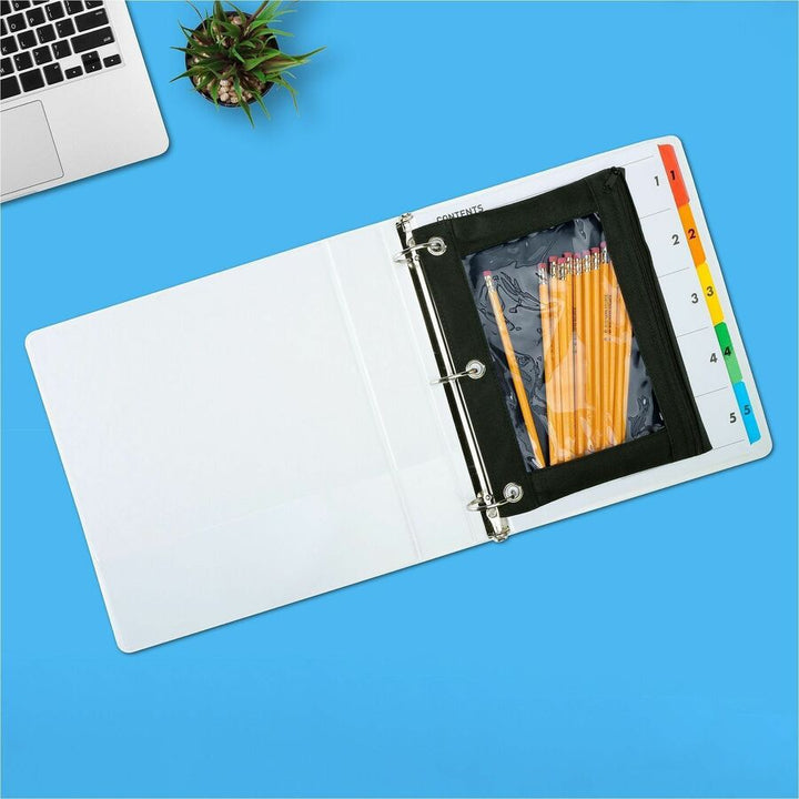 Image of Business Source 18303 Binder Pencil Pouch, 10" H x 7.4" Width, Black, 6 / Pack