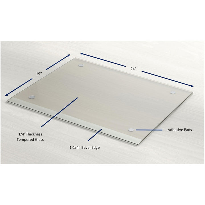 Image of Lorell Desk Pad, 1-1/4" Bevel Edge, 24"Wx19"H, Clear