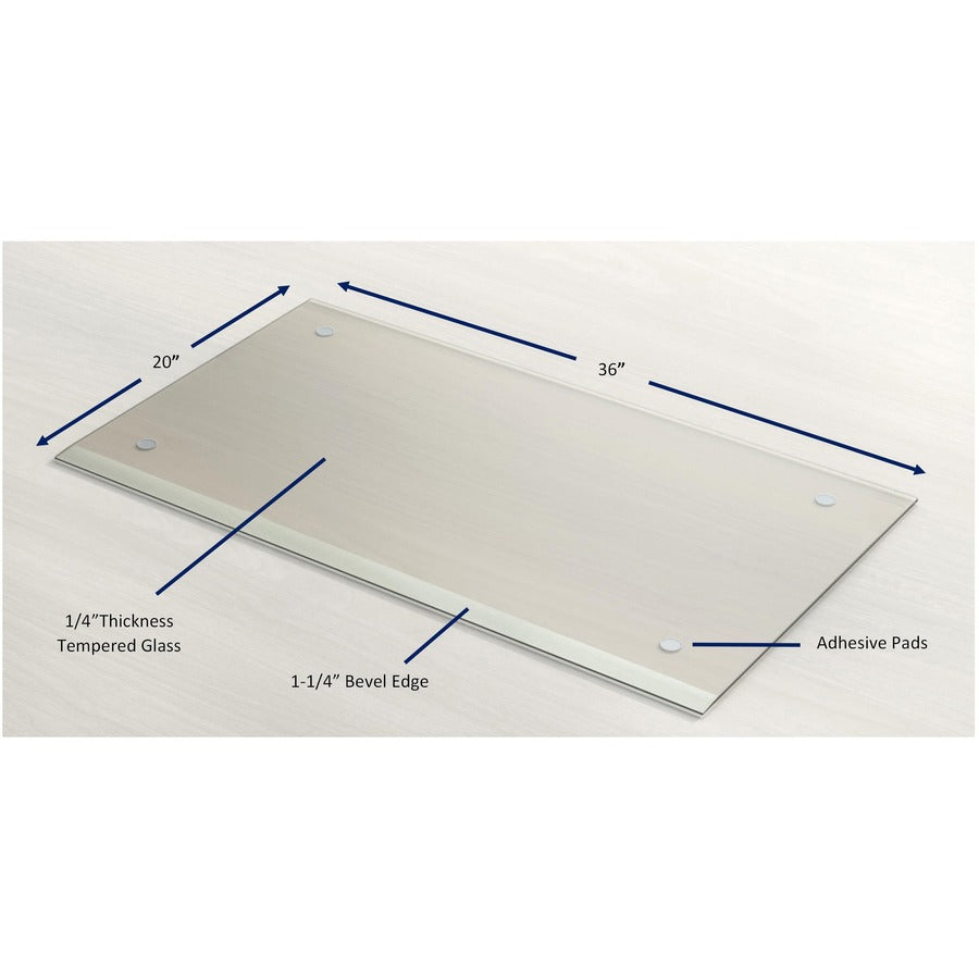 Image of Lorell Desk Pad, 1-1/4" Bevel Edge, 36"Wx20"H, Clear